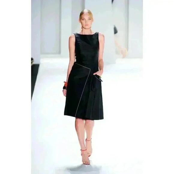 Carolina Herrera Silk Dress Sleeveless Runway Cocktail Party 8 M Knee Length - Picture 1 of 14